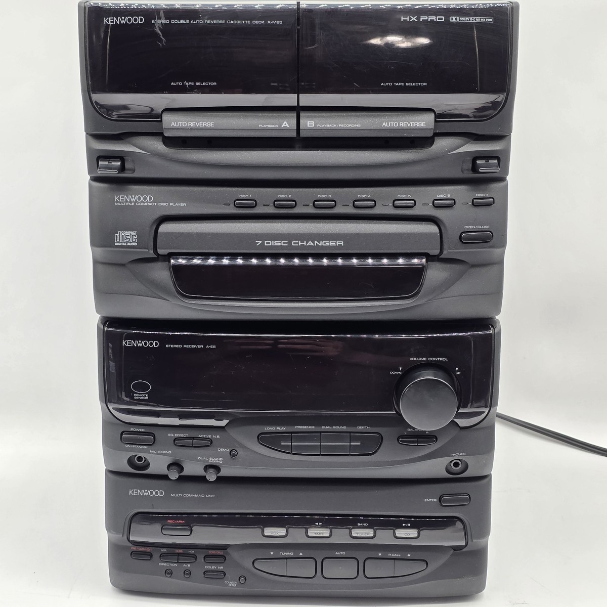 Kenwood X-ME5 Cassette Deck & A-E5 Receiver 7-Disc CD Vintage