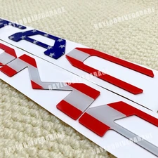 Raised US Flag 3D Decal Tailgate Insert Letters Emblem Rear for 2016-2023 Tacoma