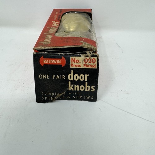 Baldwin 051 Vintage Door Knob Set New Old Stock Brass Complete Spindle An Screws - Picture 2 of 15