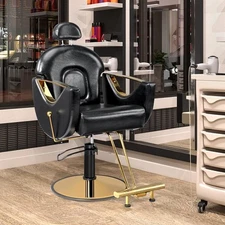 Hydraulic Hair Styling Chair Reclining Barber Chair Salon Chair with Footrest