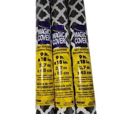 Kittrich Magic Cover Black Talisman Shelf Liner 9'x18" Roll Self-Adhesive X3