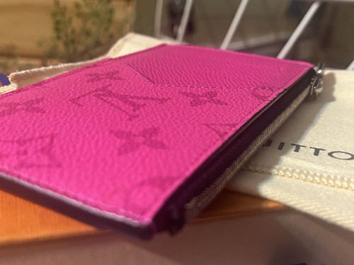 Louis Vuitton Taigarama Monogram Fuchsia Pink Coin Card Holder Wallet - Picture 9 of 14