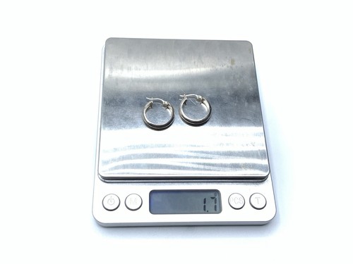 Designer FAS Sterling Silver Classic Small Hoop Earrings - Picture 5 of 5