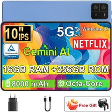 Tablet 10 in Android Tablet 12GB RAM 256GB ROM Octa-Core 8000mAh WiFi 6  BT 5.3