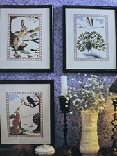 Aesop's Fables Fix Peacock Tortoise Hare Panel Cross Stitch Pattern Embroidery