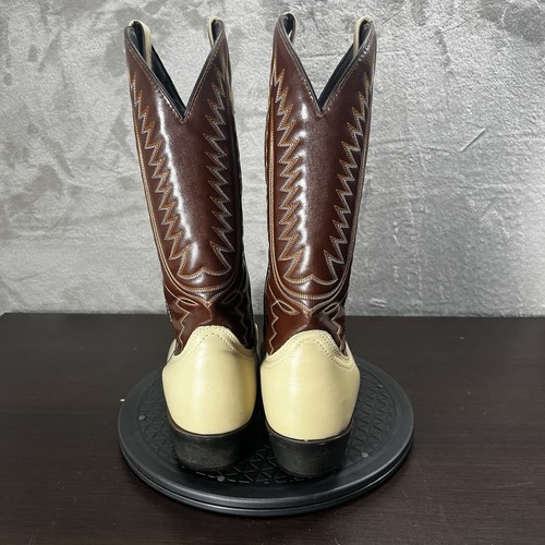 Laredo Herren Größe 11D Cowboystiefel Lea Vamp Fox zweifarbig Knochen Eidechsenspitze - Bild 4 von 13