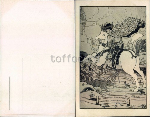 SATIRICA WW1 AUTORE BISCARETTI-VITTORIO EMANUELE IRREDENTI-C86-132 - Picture 1 of 1