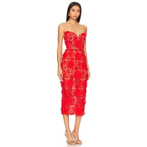 Vestido midi Bronx and Banco Jasmine en rojo M US6 - Imagen 2 de 11