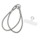 Phone Lanyard, 7.1 Inch Phone Rhinestone Wrist Strap with Tether Tabs, White