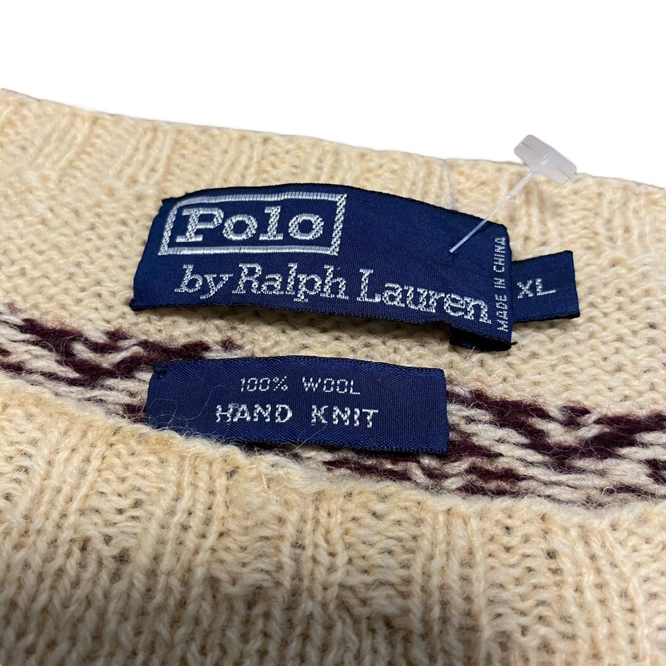 Suéter Vintage Polo Ralph Lauren Para Hombre Reno Navidad Tejido a Mano Lana XL Foto 3 de 4