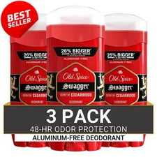 Aluminum Free Deodorant Men 24/7 Odor Protection Swagger Cedarwood 3.8 Oz US