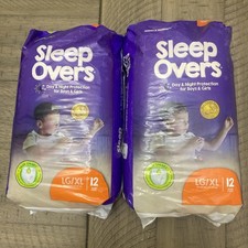  2 Packs of 12 Sleep Overs By Cuties Pull Up/Underwear Large/X Large 60-125 Lbs