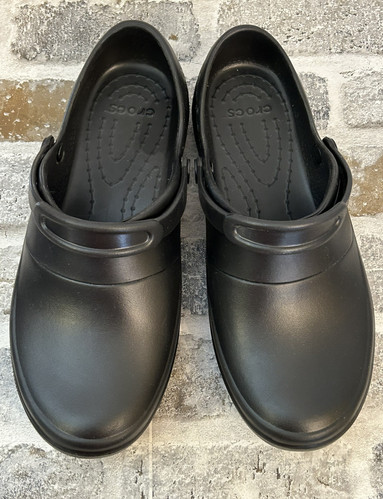 Crocs Mercy Clogs rutschfeste abriebfeste Sohle Arbeitsclogs schwarz Damen 9