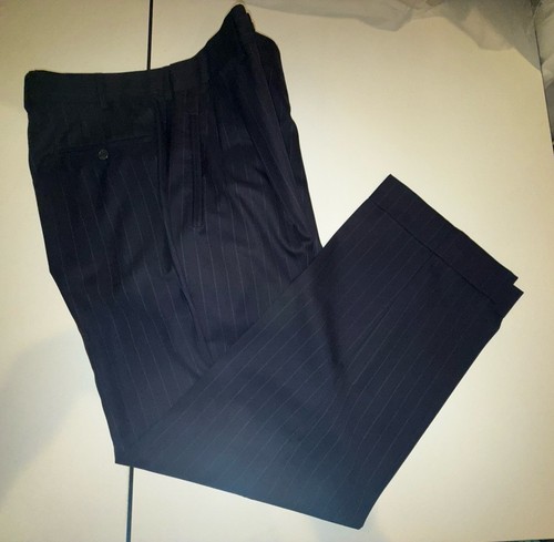 Ermenegildo Zegna Navy Blue Pinstriped 2 Pc Suit Jacket Pants Sz 42R - Picture 15 of 24