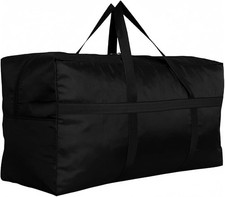Extra Large Foldable Travel Duffle Bag - Black XL Storage Carry-On