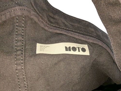 New Topshop Moto Short Overalls Women’s 12 Black Denim Shortalls - Picture 5 of 10