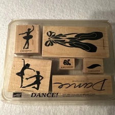 VTG Stampin Up 1997 Dance Stamps 6 Stamps In Case