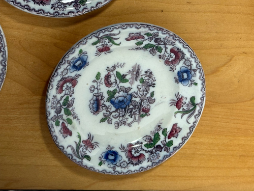 Antique Mayer Mulberry AVA Polychrome Transferware Small Plates / Butter Patts? - Picture 3 of 6