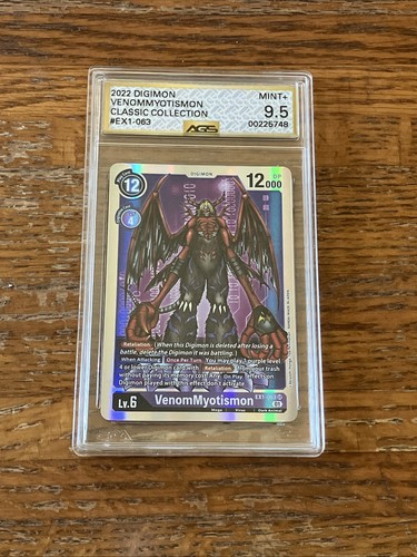 VenomMyotismon EX1-063 SR Digimon Graded AGS 9.5 Mint+ Card Grading - Picture 2 of 4