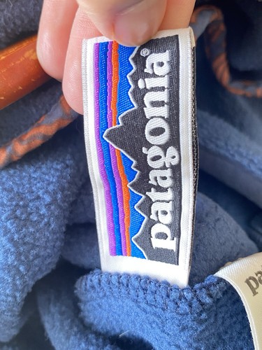Patagonia Sweater Boys Medium 10 Navy Synchilla Snap T Fleece Pullover Youth - Picture 7 of 10