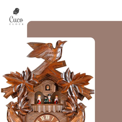 Reloj de cuco "Parejas Bailarinas" Reloj de pared de madera - Imagen 3 de 4