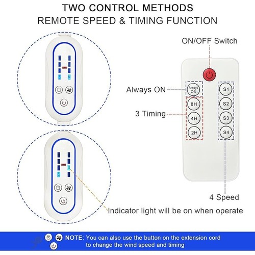 Mute USB Ceiling Fan with Remote Control Timer 4-speed Portable Mini Fan Camping - Picture 4 of 8