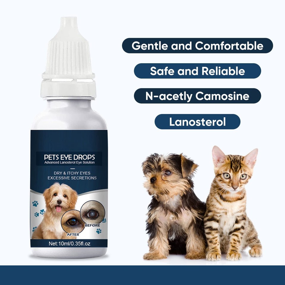Cataract Drops for Dogs, Dog Eye Drops for Pet Eye Wash Relieve Pet Red
