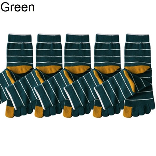 5 Paar gestreifte Zehensocken für Herren Jungen fünf Finger lässig bequem weich Fitnessstudio Sport Yoga - Bild 17 von 18