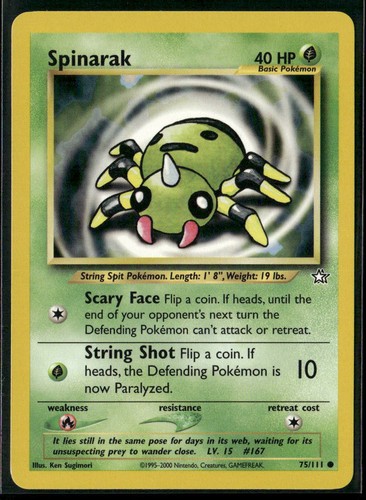Pokemon Neo Genesis #075/111 Spinarak Common, Near Mint or Better - Bild 1 von 2