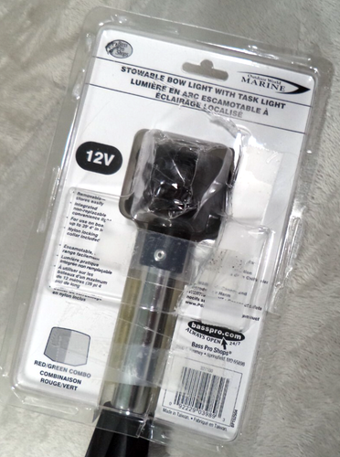 Bass Prop Shops Outdoor World Marine Stowable Bow Light with Task Light New - Foto 10 di 11