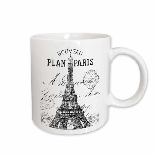 Tazza 3dRose Nouveau Paris vintage Torre Eiffel - Foto 4 di 14