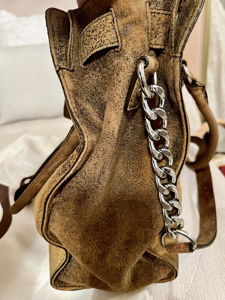 NWOT VINTAGE MICHAEL KORS DISTRESSED SUEDE LEATHER BAG WITH