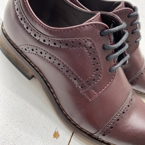 Stacy Adams 43418 ￼Burgundy Brown Leather Cap Toe Oxford Dress Shoe Boys Sz 12 - Picture 3 of 9