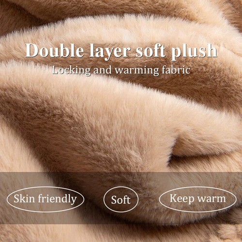 Women Winter Warm Fur Imitation Mink Plush Hat Scarf Thick Bear Ear Hat soldes Ear -*
