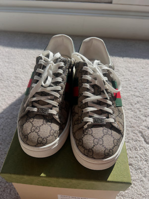 Gucci Ace Web Gg Supreme Canvas & Leather Sneaker Men's