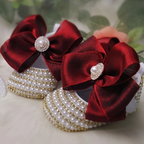 New Cute Baby Shoes and Headband Pacifier Gift Set 0-1Y Girl Crib Ballet Shoes - Picture 23 of 53