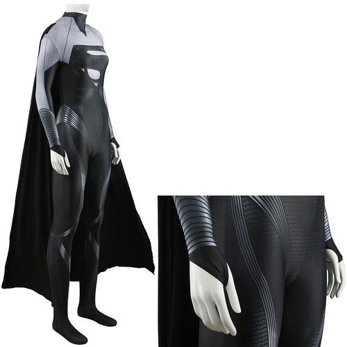 Negro Supermujer Mono The Flash Cosplay Disfraz Adulto Niños Capa Halloween - Imagen 15 de 19