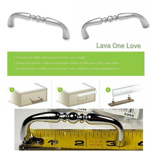 4 Pack Brainerd Polished Chrome 3 Inch  Design Cabinet Hardware Handle Pull - Picture 1 of 9