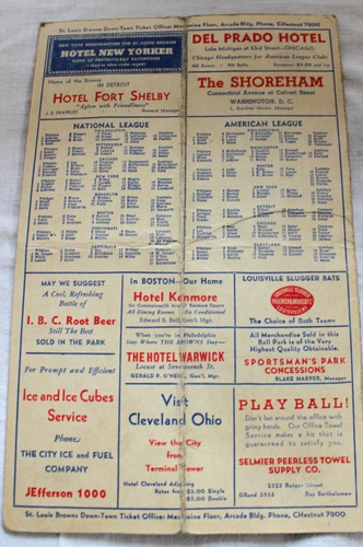 1943 Baseball New York v St. Louis Browns Scorecard Sportsman Park - Picture 2 of 5