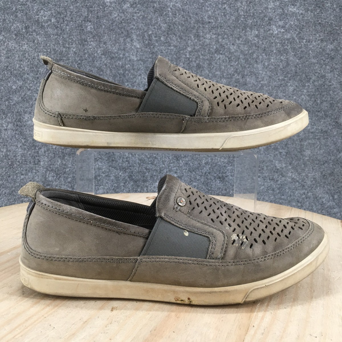 ECCO Shoes Mens 7.5 Collin 2.0 Perforated Casual Slip On Sneakers Taupe Leather eBay