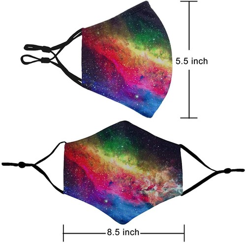 8er-Pack Tuch Gesichtsmaske waschbar wiederverwendbar Erwachsene bedruckt Gesichtsmasken verstellbar - Bild 5 von 7
