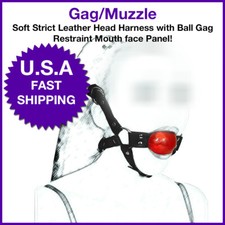 Bondage Mouth Gag w/ball for Adult Adjustable Neck Strap Kinky Bedroom Sex Play