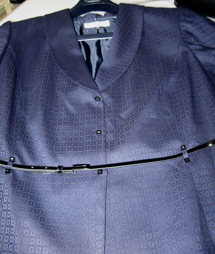Tahari Arthur S Levine Women Skirt Suit S 22W 3 Buttons Belt 3/4 Sleeve V Neck - Picture 11 of 11