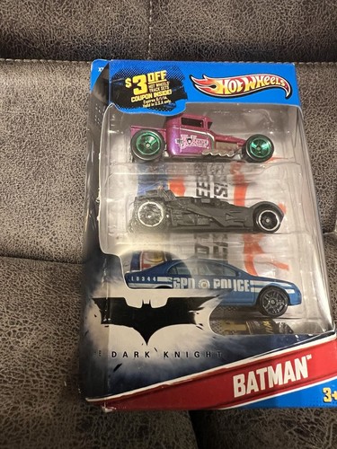 Hot Wheels Batman 3 Pack Joker Bone Shaker Dark Knight Batmobile Ford Fusion - Picture 2 of 10