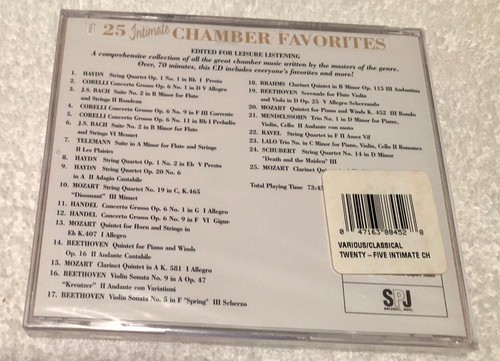 25 Intimate Chamber Favorites Audio CD 70 minutes of music NEW/SEALED pkg - Picture 2 of 2