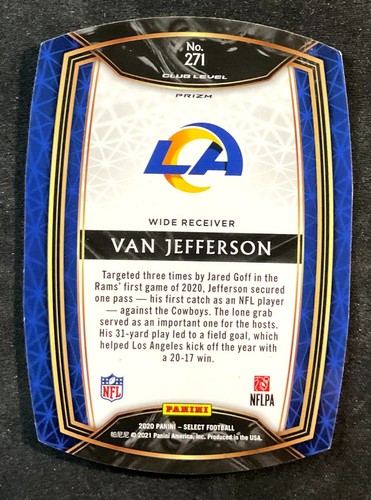 Van Jefferson - 2020 Select Purple Die Cut Prizm Rookie #271 LA Rams - Foto 2 di 2
