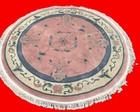 A BEAUTIFUL OLD HANDMADE TRADITIONAL CHINESE ORIENTAL ROUND RUG(213 x 213 cm)*