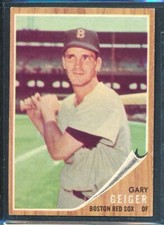 1962 Topps #117: GARY GEIGER Green Tint, Boston Red Sox ~ VG-EX (wrinkle)