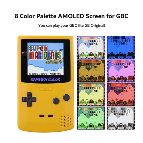GBC AMOLED OLED Écran Tactile Rechargeable Batterie Li-ion Blanc Kit pour GameBoy - Photo 7/65