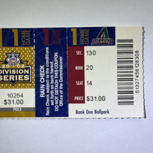 2002 NL Division Series Gm 1 Full Ticket AZ DBacks v St. Louis Cards Matt Morris - Picture 4 of 9